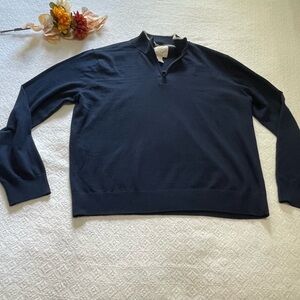 St. John's Bay Men's‎ Dark Blue Zip-Up Sweater Size XL Lightweight